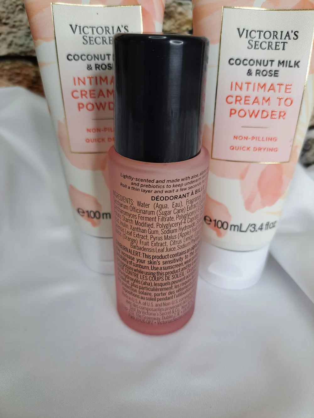 Victoria's Secret Coconut Milk & Rose Intimate Cream to Powder & Deodrant Set 3